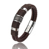 Vintage Multilayer Brown Leather Stainless Steel Men Bracelet Bead Bracelet Jewelry Male Wrist Bangle Christmas Gifts - Image 7