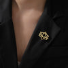 Skyrim Lotus Flower Women's Brooch Stainless Steel Gold Color Suit Badge Lapel Pin Yoga Buddhism Amulet Accessories - Image 2