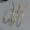 Thin Cubic Zirconia Bangle Bracelet in Rose Gold-Tone Silver-Tone and Gold-Tone - Image 1