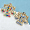 Libra Zodiac Sign Brooches For Women Unisex 2-color Rhinestone Beautiful Lady Office Party Brooch Pins Gifts - Image 3