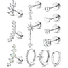 Flat-Back Cartilage Piercing Studs and Hoops in Multiple Styles - Image 1
