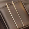 Fyuan Simple Geometric Zircon Crystal Earrings for Women Gold Silver Color Long Tassel Dangle Earrings Party Weddings Jewelry - Image 4