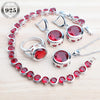Bridal Women Blue Zircon Jewelry Sets Silver Women Wedding Jewelry Charms Rings Bracelets Earrings Set Pendant Necklace - Image 10