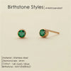Stainless Steel Birthstone Earrings Pierced Gold Push-Pull Earrings Simple Ladies Holiday Party Gifts - Image 9