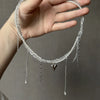 Vintage Heart Pendant Choker Necklace with Cubic Zirconia - Image 5