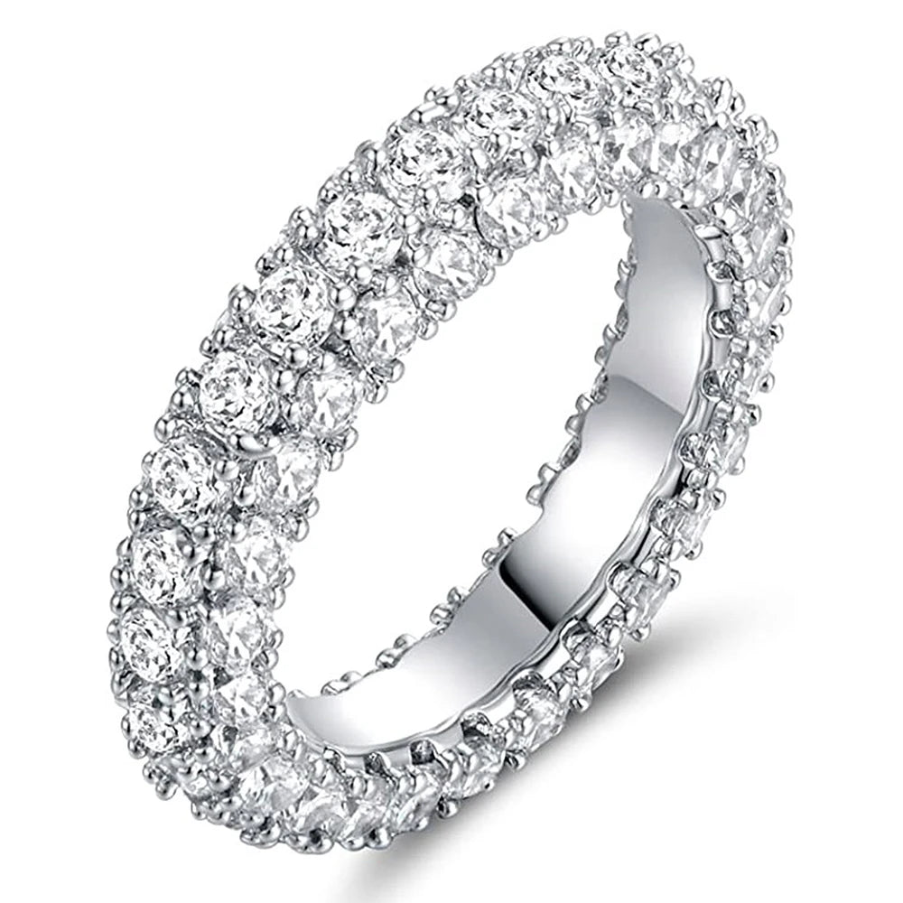 Promise Wedding Ring for Women Micro Paved Cubic Zirconia Simple Versatile Engagement Proposal Ring Party Jewelry - Image 1