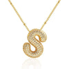 26 Letters Necklaces For Women Man Gold Color Alphabet Zircon Pendant Birthday Party Gift Jewelry - Image 24