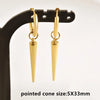 No Fade Different Length Pointed Cone Dangle Earring Stainless Steel Round Hoop Earrings For Women Men Jewelry Ear Piercing Gift - Image 19