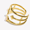 Exaggerated Three Layers Moon Sun Theme Opening Ring Gold Plated Stainless Steel Women Chic Jewelry - Image 4
