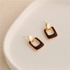Ftcy Vintage Brown Hollow Square Drop Earrings for Women Wedding Party Geometry Metal Earrings Classic Women's Jewelry - Image 5