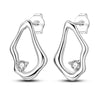 Silver Shining Zircon Earring Sparkling Simple Bow Irregular Curve Hoop Earring Jewelry Gifts for Women Men - Image 11