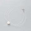 Silver Zircon Crystal Pearl Pendant Choker Necklace Fishing Line Jewelry For Fshion Women - Image 8