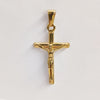 Jesus Cross Gold Plated Stainless Steel Pendant Necklace For Men Unisex Religious Jewelry Accessories - Image 1