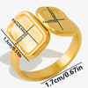 6Pcs Brief Geometry Long Ellipse Water Droplet Stainless Steel Ring Opening Adjustable Rings For Women Men Jewelry Party Gift - Image 24