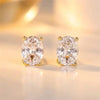 Silve Sparkling Zircon Oval Stud Earrings for Women Gift Party Jewelry Gift - Image 3