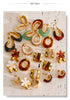 Multicolor Resin Hoop Earrings with Round and Square Shapes - Image 25