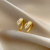 2PCS/Set Gold Color Hoop Earrings for Women Korean Design Crystal Pearl Dangle Earring Jewelry De - Image 12