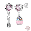 Silver Sweetheart Bow Earrings Round Donut Zircon Crab Ocean Earrings for Women Girls Jewelry - Image 12