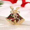 Christmas Jewelry Sweet Alloy Enamel Rhinestone Christmas Bells Brooch Pin For Women Clothing Accessories - Image 4