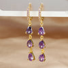 Stainless Steel Colorful Zircon Water Drop Hoop Earrings for Women Simple Pendant Huggies Jewelry - Image 6