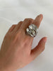 Ghidbk Hip-Hop Punk Stainless Steel Thread Wave Chunky Dome Wide Rings for Women Men Anti Statement Jewelry - Image 2