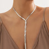 Adjustable Flat Snake Chain Necklace in Gold Tone Silver Tone and Mixed Finishes - Image 16