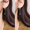 Silver Color Inlaid Zircon Star Earrings for Women Temperament Aesthetic Long Tassel Ear Line Earring Jewelry Gift - Image 1