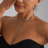 Dark Style Geometric Square Black Crystal Necklace Women's Accessories - Image 3