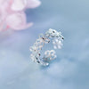 Silver Hollow Flower Adjustable Rings For Women Engagement Ladies Rings Vintage Jewelry Jewellery - Image 6