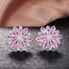 Cubic Zirconia Christmas Snowflake Stud Earrings for Women Shiny Crystal Flowers Earring Christmas Year Gifts - Image 4