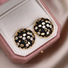 Korea jewelry gold plated black baking paint stereo zircon water drop earrings elegant women's daily accessories - Image 11
