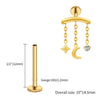 Titanium Hidden Helix Chain Earring 16G Dainty Star Moon CZ Dangle Cartilage Stud Piercing Jewelry - Image 7