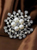 Snowflake Pearl Crystal Brooch Large Snowflake Flower Brooch Pins Women's Jewelry - Image 4