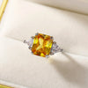 Yellow Cubic Zirconia Ring with Geometric Bezel and Multiple Sizes - Image 11