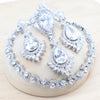 Silver Red Zircon Bridal Jewelry Sets Wedding Stones Bracelets Earrings Rings Pendant Necklace Set For Women - Image 10
