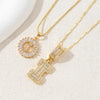 2Pcs Full CZ Zircon Iced Crystal Initial Letter Flower Necklace Women Copper A-Z Alphabet Pendant Couple Jewelry Birthday Gifts - Image 14