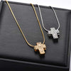 Stainless Steel CZ Crystal Pendant Necklace Round Star Cross Heart Shape Dainty Snake Chain Jewelry Gift - Image 1
