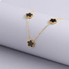 Gold Plated Stainless Steel Necklace Woman Five Leaf Petals Double Sided Necklaces for Women Pendant Flower Clover Jewelry - Image 3
