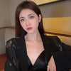 Shiny Crystal Y-Shaped Tassel Necklace for Women Silver Color Zircon Double Layered Necklace Wedding Jewelry - Image 4