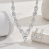 Women's Rhinestone Sparkling Earrings Necklace Bracelet Ring Jewelry Set Wedding Banquet Party Holiday Gift - Image 4