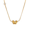 Zircon Bubble 26 Letters Necklace Stacked Jewelry Gold Plated Stainless Steel For Women Charm - Image 11