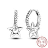 Silver Hoop Earrings Star Moon Stud Drop Earrings For Woman Party Wedding Accessories Jewelry Gift - Image 24