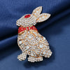 Colorful Rhinestone Rabbit Brooch Animal Pin Accessories Dual-Use Zodiac Badge Crystal Jewelry - Image 2
