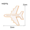 Enamel Pin Badge On Backpack World Traveler Airplane Brooch Gold-color Metal Brooches Pin Aircraft Jewelry Cartoon Google Maps - Image 9