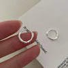 Silver Hoops Earrings for Women Simple Irregular Versatile Round Circle Earrings Prevent Allergy Jewelry Party Gift - Image 8