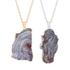 Irregular Galaxy Sun Agate Slices Druzy Pendant for Women Men Necklace Making Rough Stone Jewelry - Image 1