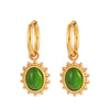 316L Stainless Steel Gold Color Pendant Stone Earring Hoop Earrings For Women Jewelry Gifts - Image 19