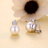 Korean Style Piercing Stud Earrings Women Graceful Simulated Pearl Jewelry for Engagement Shiny CZ Accessories - Image 3