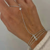 Rhinestone Multilayer Zircon Connected Finger Ring Bracelets for Women Handmade Thin Link Chain Bracelet Party Jewelry Gift - Image 5