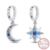 Silver Hoop Earrings Star Moon Stud Drop Earrings For Woman Party Wedding Accessories Jewelry Gift - Image 28